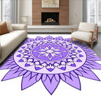 Purple Mandala Style Floral Rug
