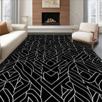Black White Geometric Deco Liner Rug