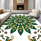 Emerald Floral Intricate Medallion Design Rug