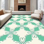 Mint Green Elegant Lattice Pattern Rug