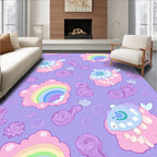 Whimsical Pastel Cloud Rainbow Pattern Rug