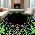 Nature Inspired Floral Butterfly Border Rug