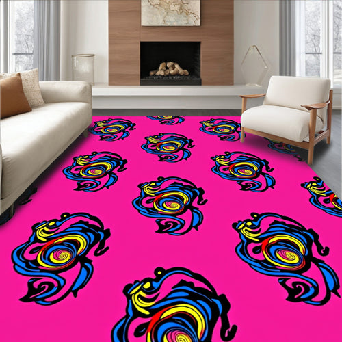 Bold Abstract Swirl Pattern Design Rug