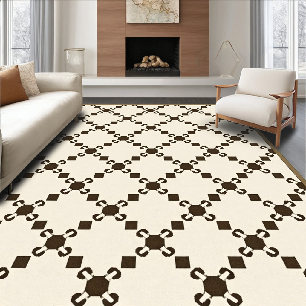 Classic Diamond Lattice Pattern Rug
