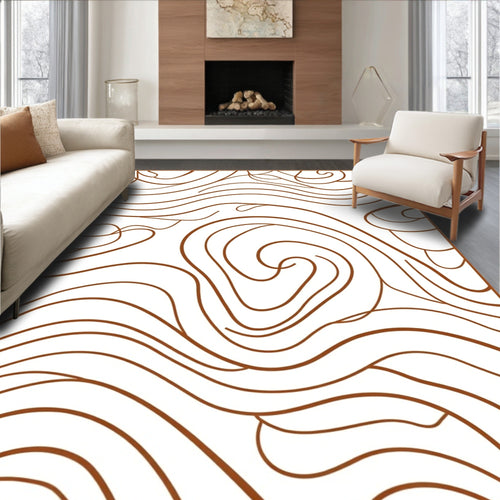 Abstract Wavy Strokes Design Rug
