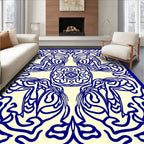 Elegant Blue Swirling Pattern Design Rug