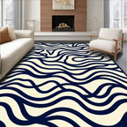 Organic Swirl Line Art Pattern Rug