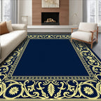 Elegant Floral Scroll Border Design Rug