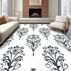 Ornate Floral Damask Pattern Rug