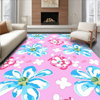 Pink Sky Floral Pattern Rug