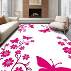 Floral And Butterfly Garden Design Rug