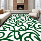 Emerald Swirl Floral Elegant Pattern Rug
