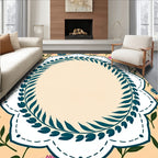 Floral Lace Border with Nature Design Rug