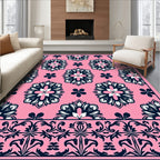 Pink Floral Mandala Pattern Rug