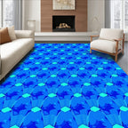 Geometric Blue Scales Pattern Rug