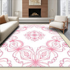 Pretty Pink Floral Mandala Design Rug