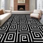 Bold Geometric Spiral Pattern Rug