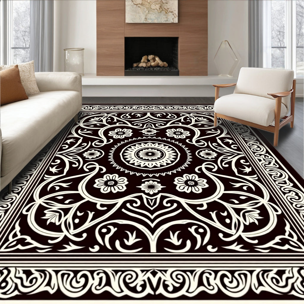 Classic Floral Scrollwork Motif Rug