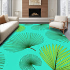 Tropical Palm Leaf Pattern Rug
