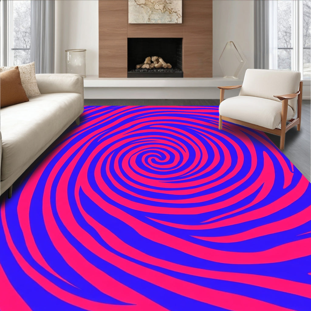Vibrant Swirl Patterned Design Rug