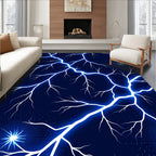 Glowing Lightning Bolt Pattern Rug