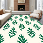 Botanical Branch Patterned Cream Rug