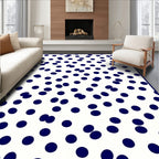 Navy Blue Scattered Polka Dot Pattern Rug