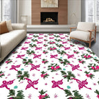 Vibrant Pink Hummingbird Floral Scatter Rug