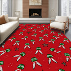 Crimson Festive Starburst Legs Rug