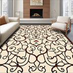 Ornate Swirls Floral Pattern Design Rug