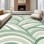 Green Wavy Arc Pattern Rug