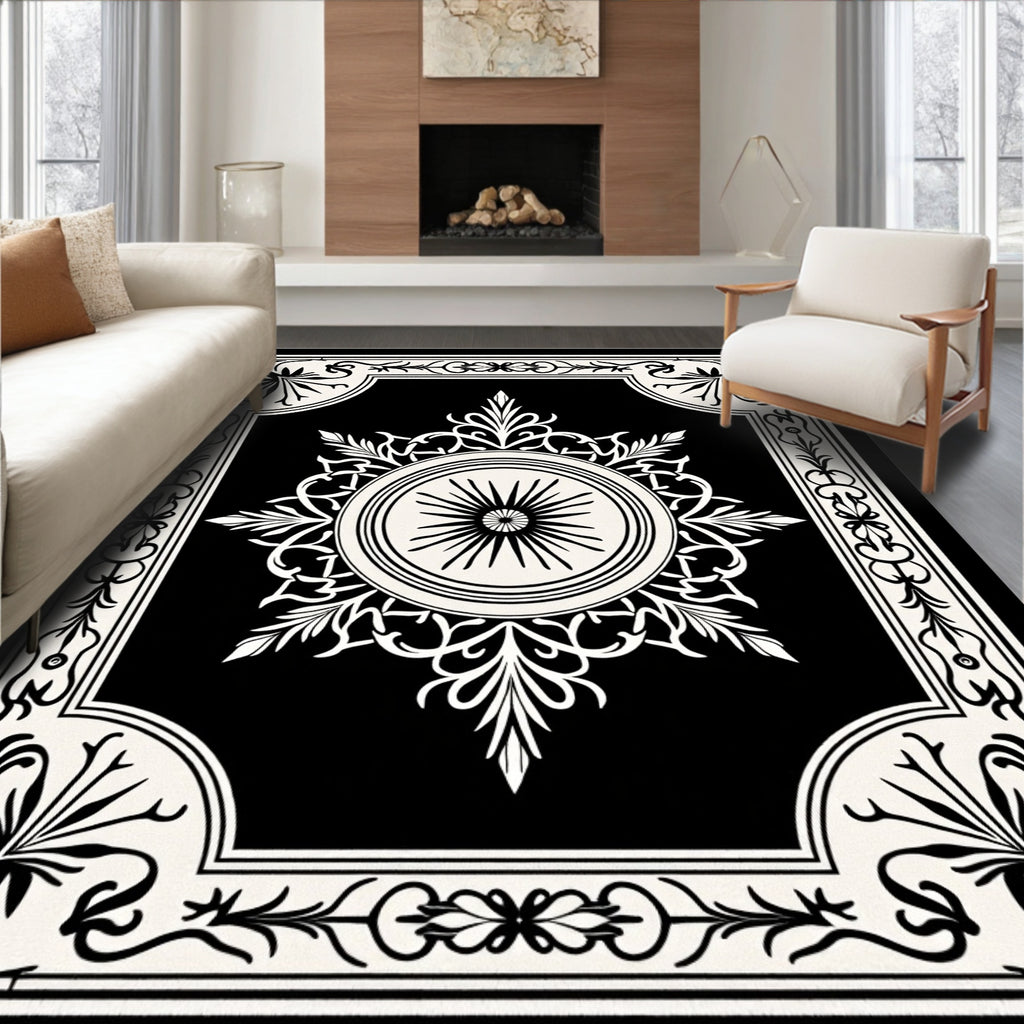 Classic Scrollwork Starburst Pattern Rug