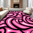 Pink Swirling Abstract Pattern Rug