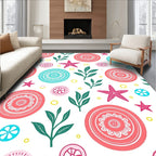 Coastal Floral Starfish Pattern Design Rug