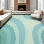 Aqua Arc Patterned Design Rug