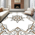 Intricate Floral Border Mandala Design Rug