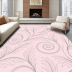 Elegant Pink Floral Swirl Pattern Rug