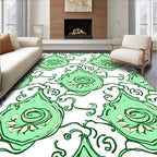 Art Nouveau Mint Green Swirl Pattern Rug