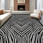 Abstract Striped Geometric Pattern Rug