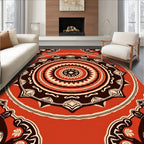 Mandala Medallion Patterned Warm Rug
