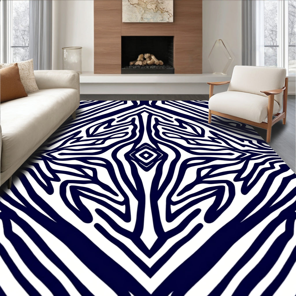 Bold Zebra Stripe Abstract Pattern Rug