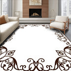 Elaborate Floral Scrollwork Accent Rug
