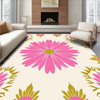 Retro Pink 2 Tone Floral Pattern Rug