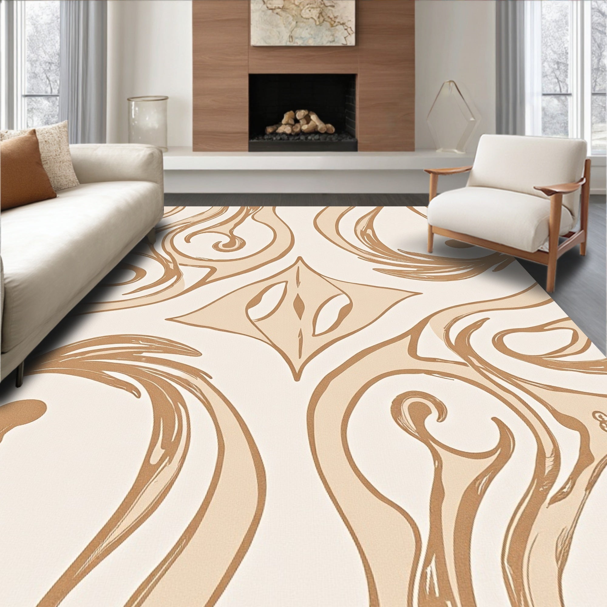Abstract Swirl Nature Pattern Rug
