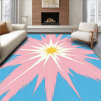 Radiant Burst Geometric Pink Blue Rug