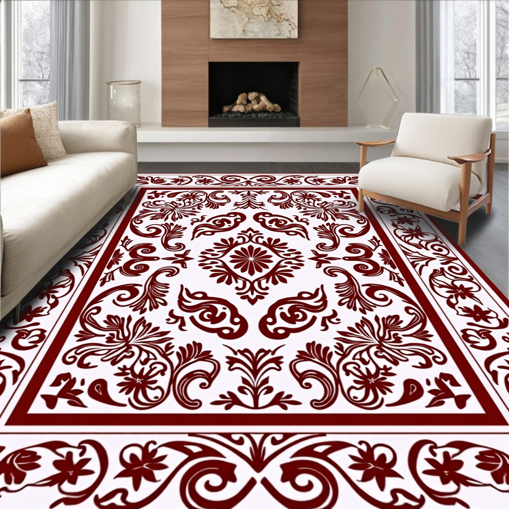 Elegant Floral Scrollwork Heritage Design Rug