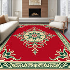 Red Floral Mandala Border Design Rug