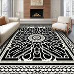 Intricate Sunburst Radial Pattern Rug