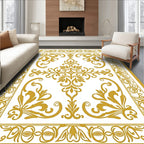 Ornate Floral Scroll Pattern Rug