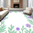 Purple Floral Vine Pattern Rug
